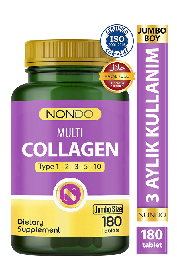 Multi Collagen - Type 1-2-3-5-10, 180 Halal Tablets
