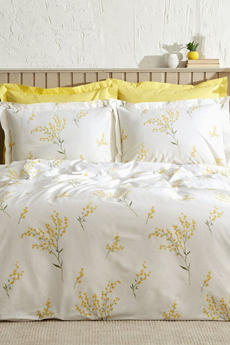 Loretta Double Duvet Cover Set - 100% Cotton, Mimosa Print