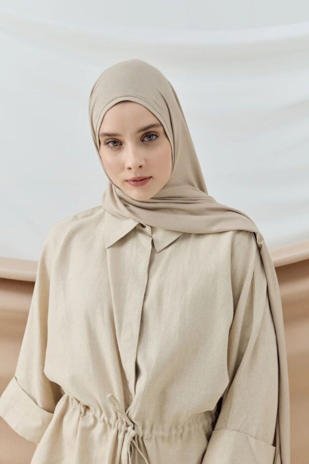Aminenesil Beige Jersey Shawl - Soft & Versatile