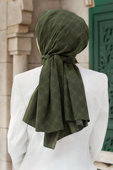 Luxury Medine Silk Shawl - Monogram Pattern, Wrinkle-Free