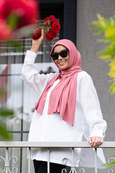 Ready-to-Wear Jersey Hijab - Dusty Rose, Non-Slip