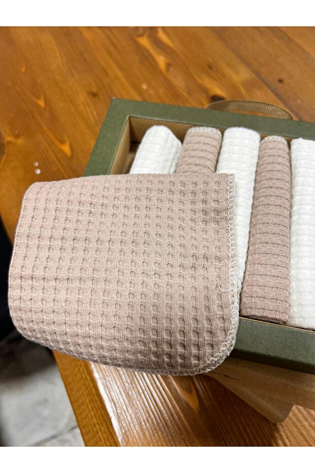 7 stuks boerenlappen voor baby's van 100% katoen met wafelstructuur — in doos