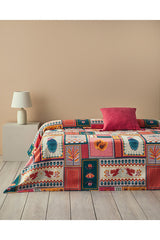 Tropic Patch Single Cotton Bedspread - Pink