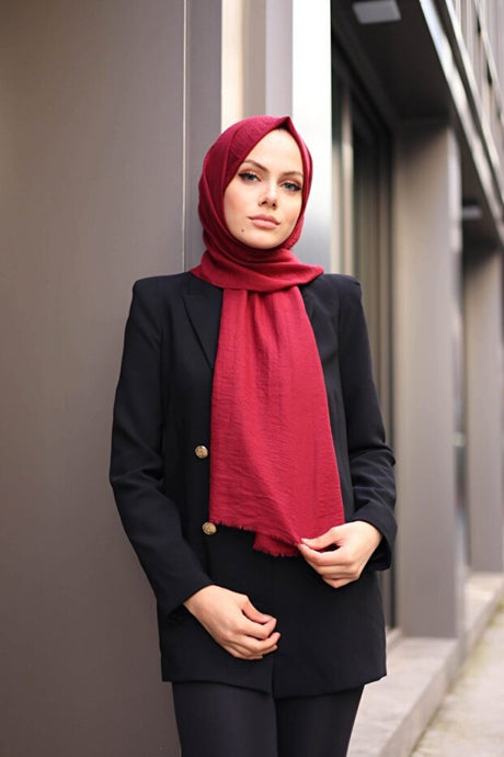 Cotton Jazz Shawl - Burgundy, Non-Slip & Comfortable