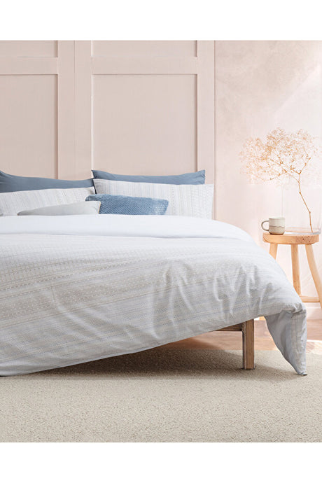 Niort Double Size 100% Cotton Ranforce Duvet Cover Set - Beige