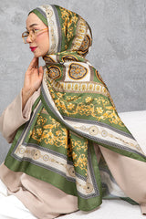Silk Voile Scarf Elegant Baroque Design