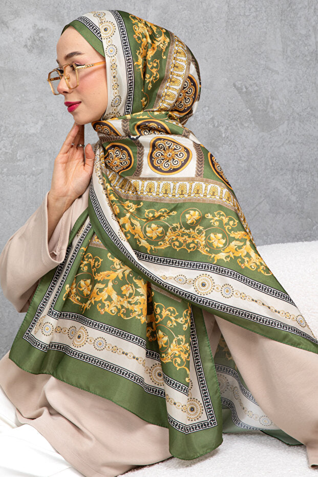Silk Voile Scarf Elegant Baroque Design