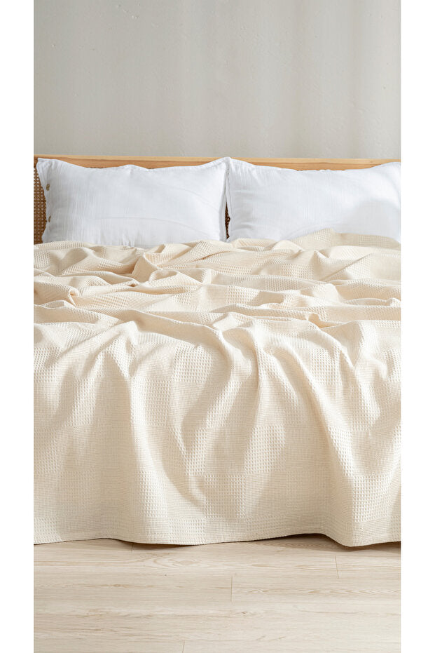 Waffle Pique Bedspread - 100% Cotton, Lightweight