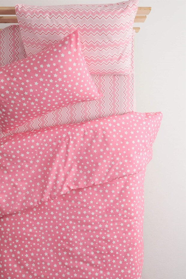 Star Pattern Single Duvet Cover Set - 70% Cotton Blend