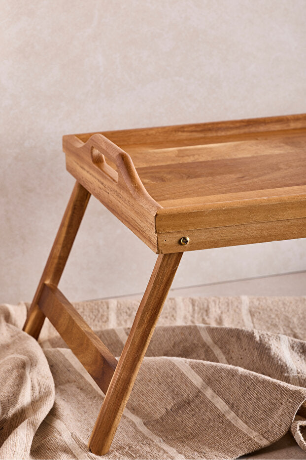 Acacia Wood Foldable Bed Tray - 50x30 cm