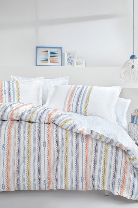 Benito Double Ranforce Duvet Cover Set - Marine Stripe
