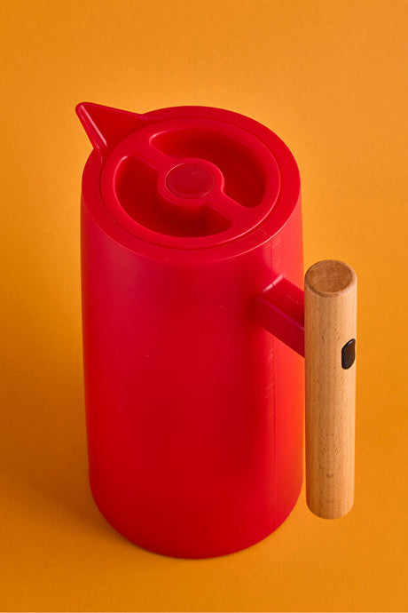 Nordic Style Vacuum Thermos - 1000ml Capacity, Red