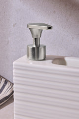 Porcelain Kitchen Liquid Soap Dispenser - 750ml Ribbed Design