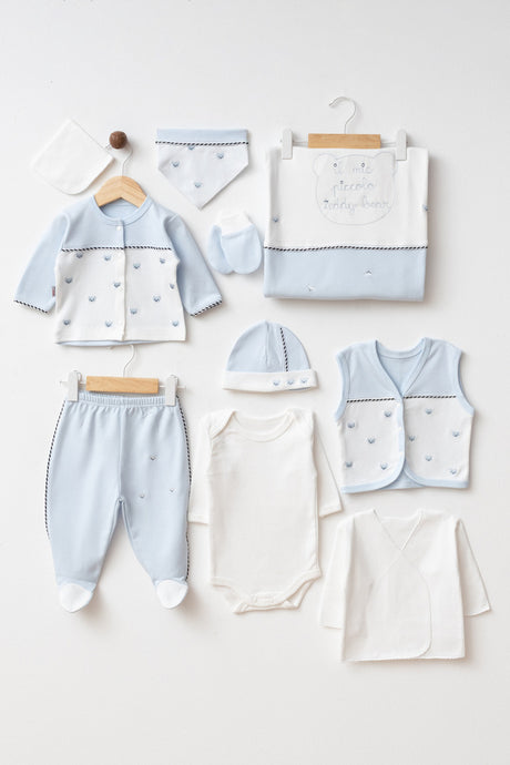 Teddy Bear Newborn 10-Piece Baby Clothing Set - 0-3 Months