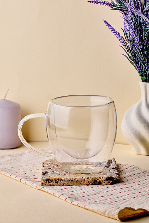 Double Walled Glass Mug - 250ml Capacity