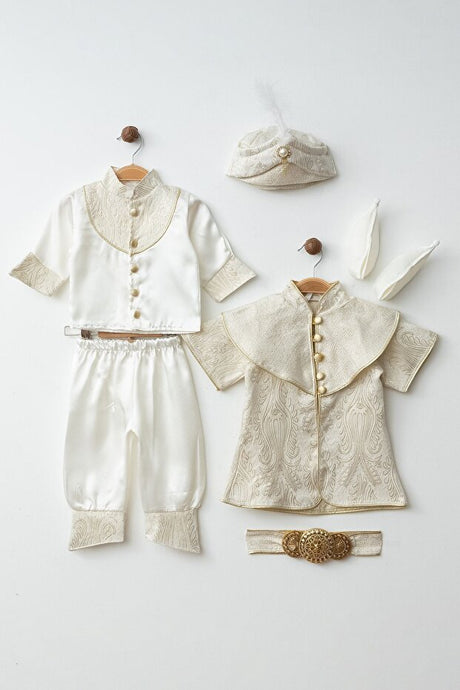 Baby Prince Outfit Set - Belted Ceremonial & Gift Wear (0-6 Months)