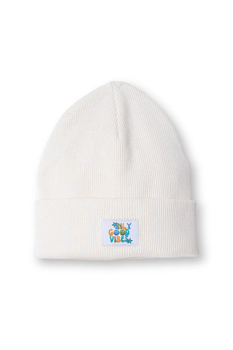 HelloBaby Unisex Beanie - Soft Knit with 'Only Good Vibes' Patch