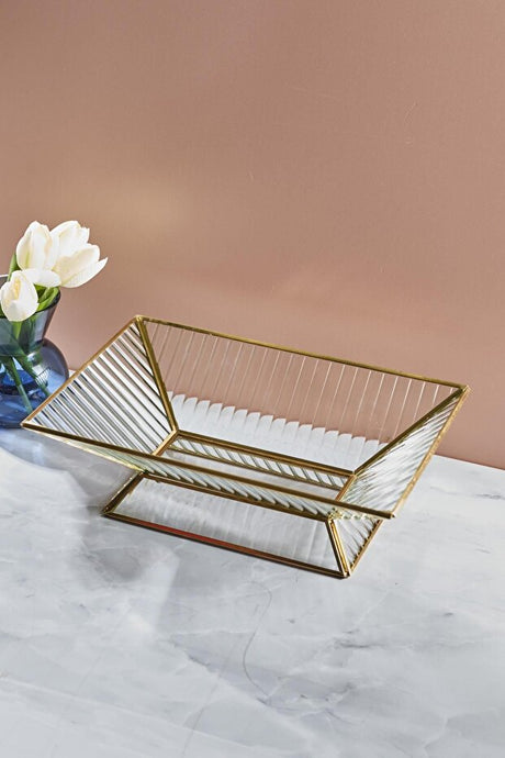 Elegant Glass Footed Serving Stand - Modern Design for Any Occasion