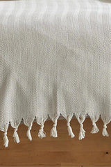 Berlino Double Pique - 200x230 cm, Striped & Tasseled