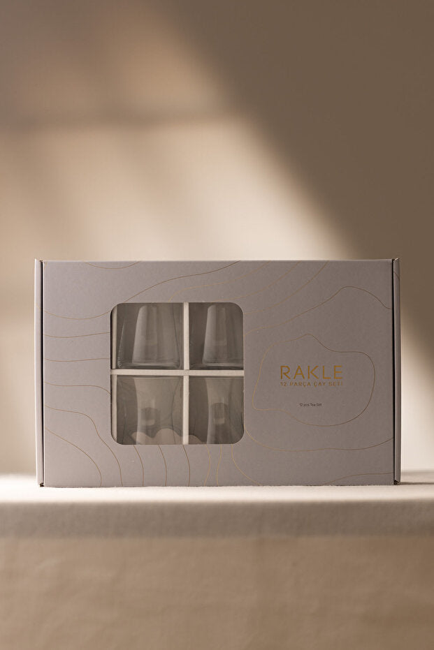 Rakle Avantgarde Professional Turkish Tea Glass Set - 12 Piece