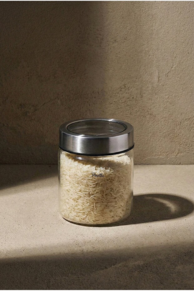 550ml Borosilicate Glass Storage Jar with Stainless Steel Lid