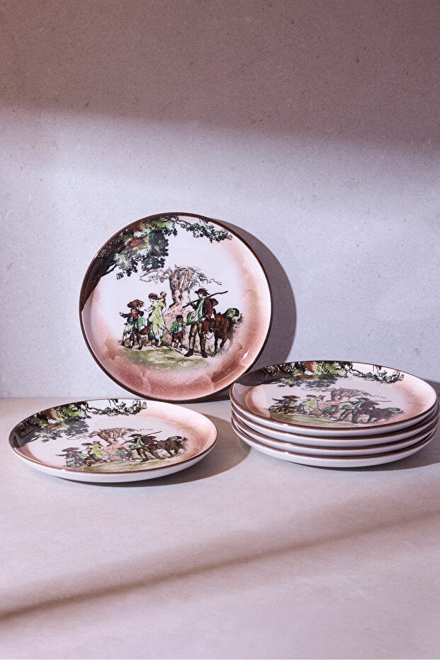 The Farmers Vintage Ceramic Pasta Plates - 21cm Set of 6
