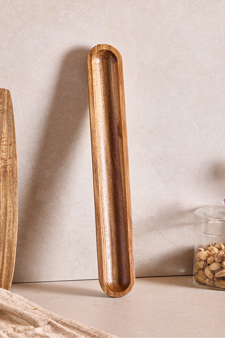 Acacia Wood Olive Serving Tray - 36x5 cm