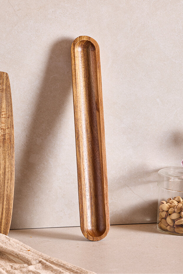 Acacia Wood Olive Serving Tray - 36x5 cm