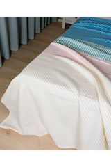 Petite Spring Single Bedspread - Striped Cotton Blend