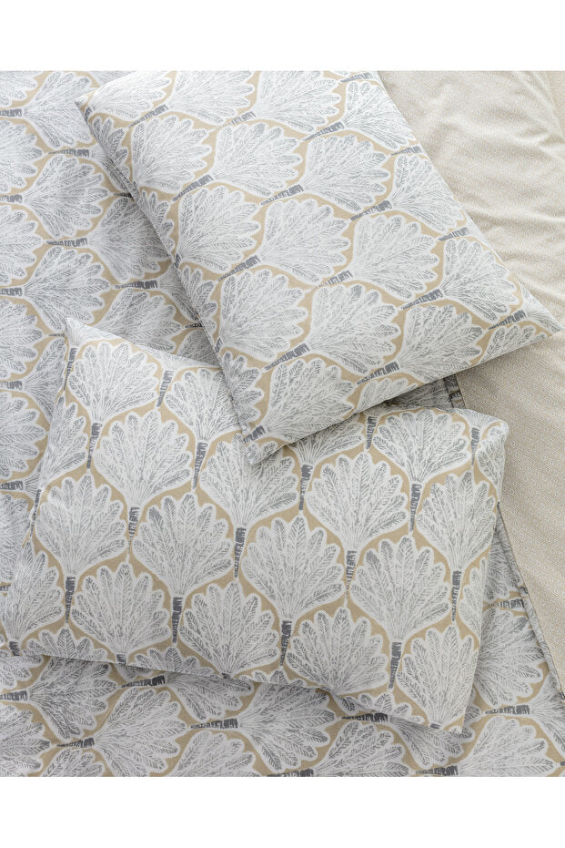Kerman Double Size Duvet Cover Set - Beige/Grey
