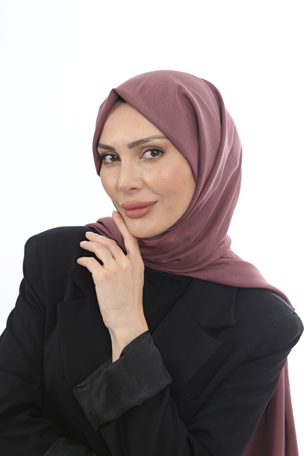 Women's Cotton Crinkle Shawl - Elegant Fig Shade