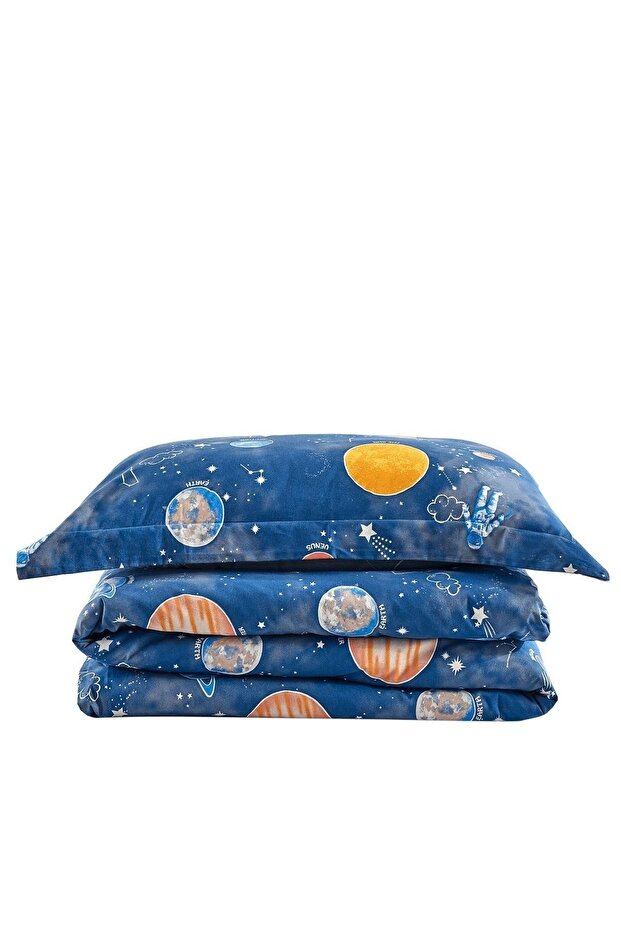 Galaxy 100% Cotton Single Duvet Cover Set - Space Theme