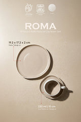 Roma Beige Porcelain 18-Piece Dessert & Tea Serving Set