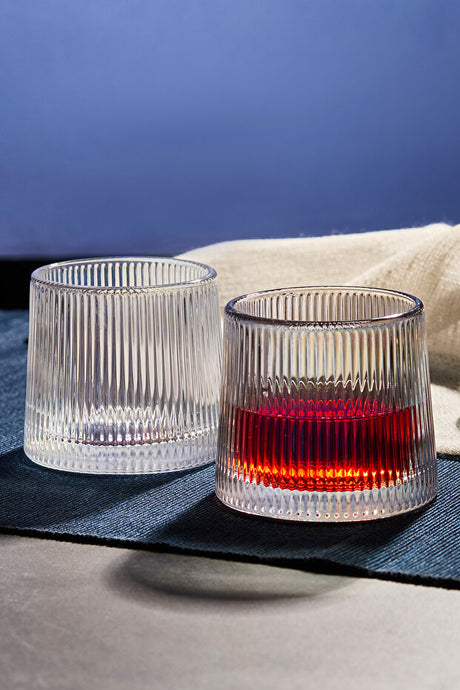 Mose Luster 2-Piece Ribbed Crystal Whiskey Cocktail Glasses 160ml