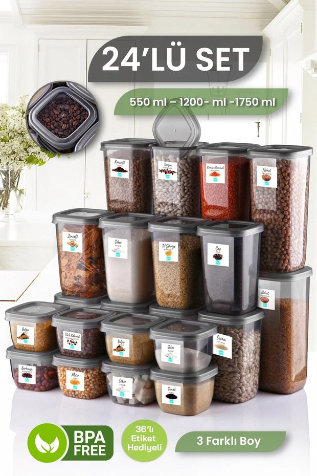 Locky Clear Square Food Storage Container Set - 24 Pieces