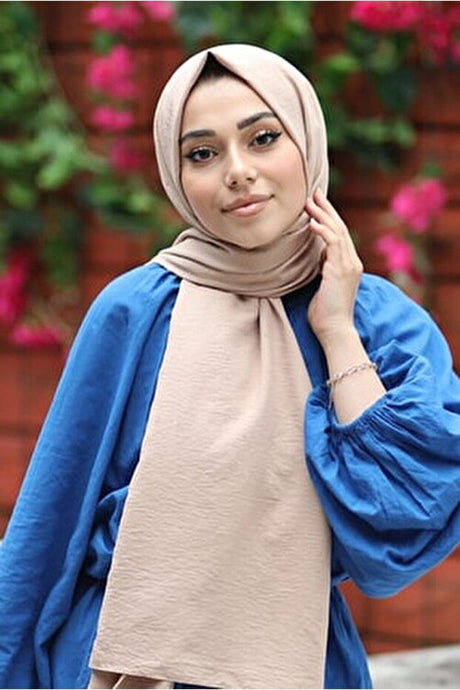 Women's Cotton Jazz Shawl - Beige, Lightweight Comfort