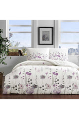 Jenny Ranforce Double Duvet Cover Set - Purple Floral, 100% Cotton