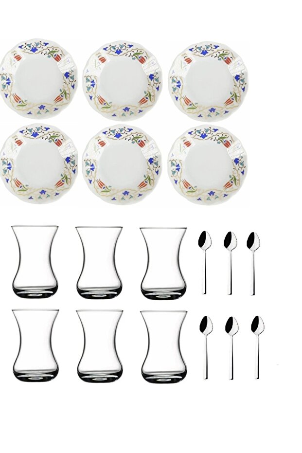 Professional Pasabahce Lalenaz Acem Turkish Tea Glass & Saucer Set - 18-Piece