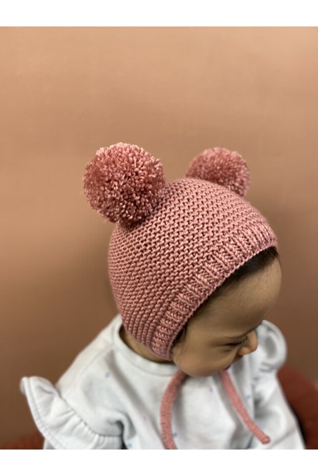 Unisex gestrickte Pompom Baby Mütze