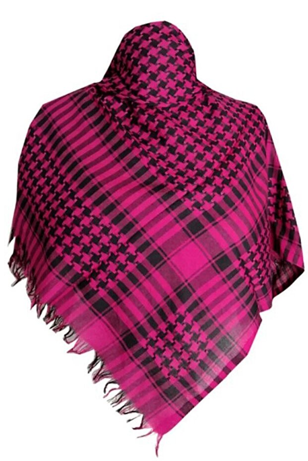 Sciarpa Shemagh Etnica Fucsia in Misto Cotone