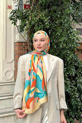 Nature Lilyum Soft Cotton Shawl - Vibrant Abstract Print