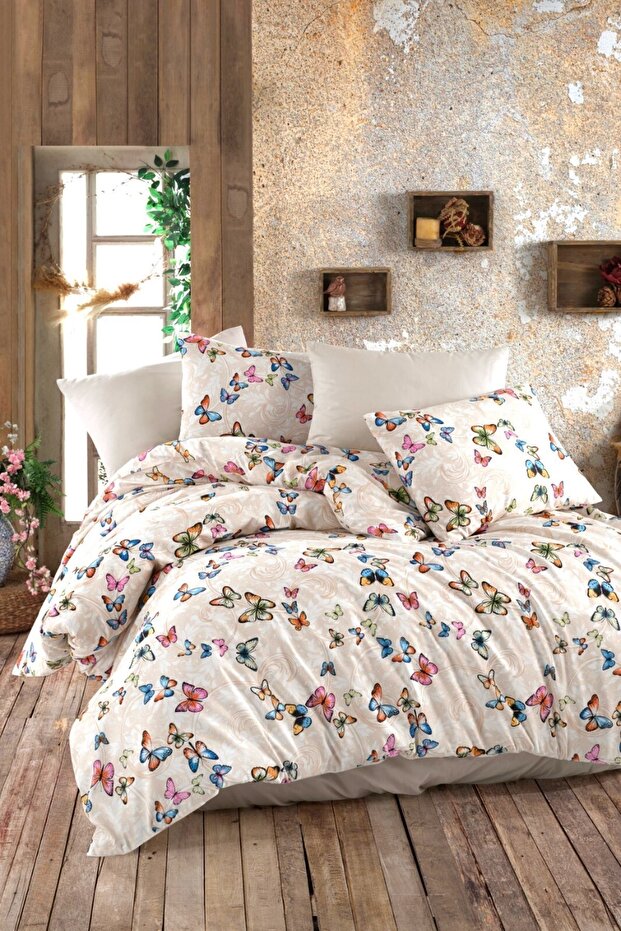 Double Bed 4-Piece Butterfly Duvet Cover Set