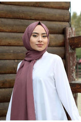 Cotton Crinkle Jazz Shawl - Fig Color