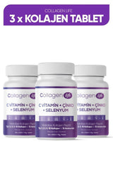 5 Type Collagen Tablets with C, Zinc, Selenium - 3 Bottles