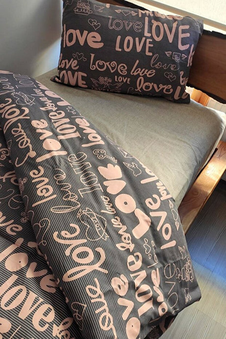 Love Single Duvet Cover Set - 160x220cm, 3-Piece