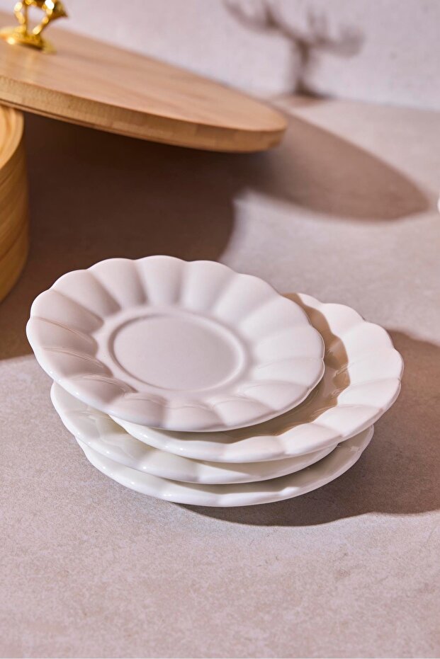 Pumpkin Porcelain Tea Saucers - Decorative 6-Piece Set