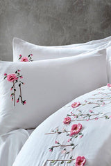 Perla 3D Embroidered Sateen Double Duvet Cover Set