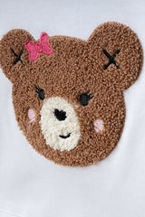 赤ちゃん用 藍染め風 3点セット（くまの刺繍付き）