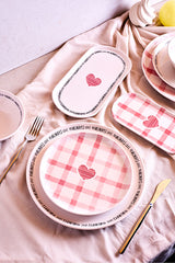 Hearts 8-Piece Dinner Set - Romantic Tableware for Two