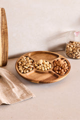 Acacia 5-Compartment Snack Serving Plate - 35 cm